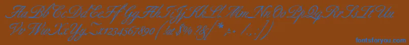 Allurescript Font – Blue Fonts on Brown Background