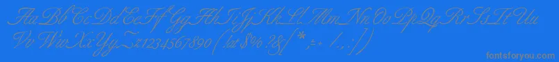 フォントAllurescript – 青い背景に灰色の文字