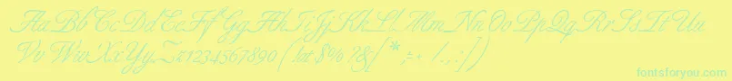 Allurescript Font – Green Fonts on Yellow Background