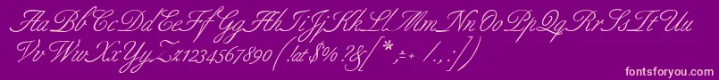 Allurescript Font – Pink Fonts on Purple Background