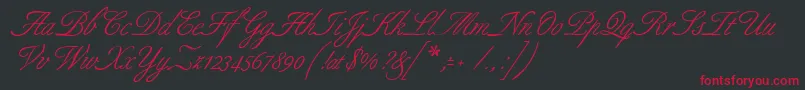 Allurescript Font – Red Fonts on Black Background