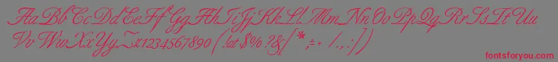 Allurescript-Schriftart – Rote Schriften auf grauem Hintergrund
