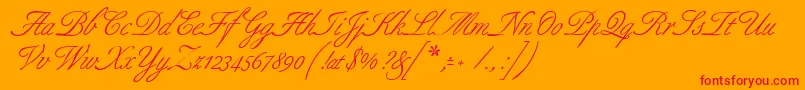Allurescript Font – Red Fonts on Orange Background