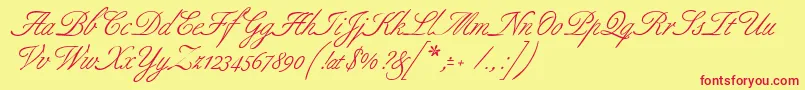 Allurescript Font – Red Fonts on Yellow Background