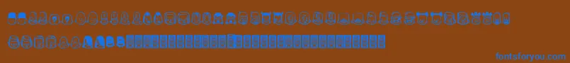 TeubРІdcoxy2 Font – Blue Fonts on Brown Background