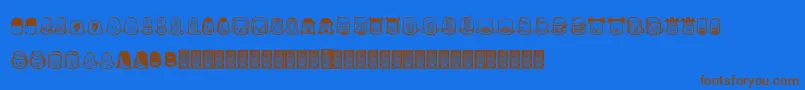 TeubРІdcoxy2 Font – Brown Fonts on Blue Background