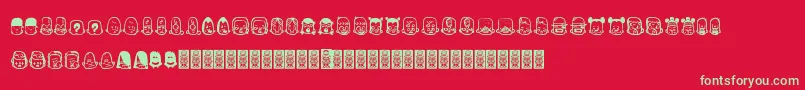 Fonte TeubРІdcoxy2 – fontes verdes em um fundo vermelho