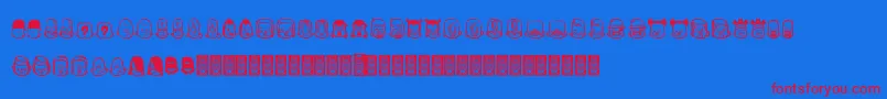 TeubРІdcoxy2 Font – Red Fonts on Blue Background