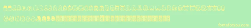 TeubРІdcoxy2 Font – Yellow Fonts on Green Background