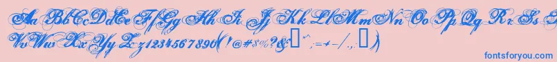 Hurricanesds Font – Blue Fonts on Pink Background
