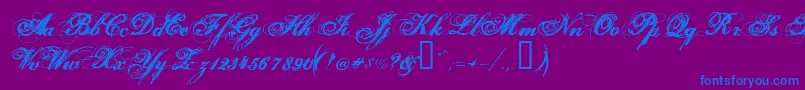 Hurricanesds Font – Blue Fonts on Purple Background