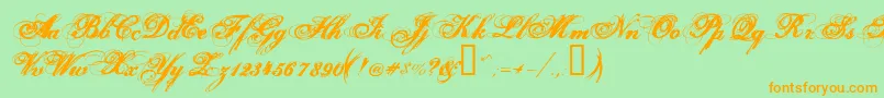 Hurricanesds Font – Orange Fonts on Green Background