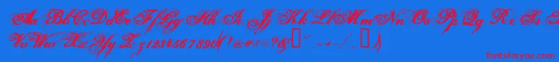 Hurricanesds Font – Red Fonts on Blue Background