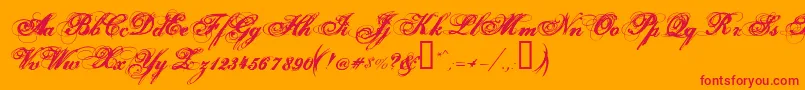 Hurricanesds Font – Red Fonts on Orange Background