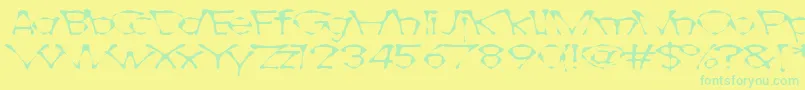 Czcionka Awlscraw – zielone czcionki na żółtym tle