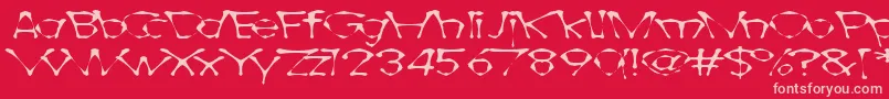 Awlscraw Font – Pink Fonts on Red Background