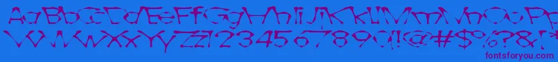 Awlscraw Font – Purple Fonts on Blue Background