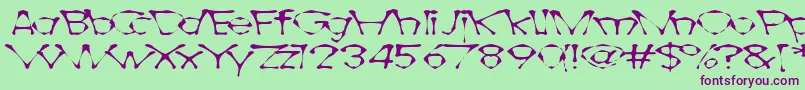 Awlscraw-Schriftart – Violette Schriften auf grünem Hintergrund