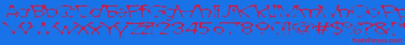 Awlscraw Font – Red Fonts on Blue Background