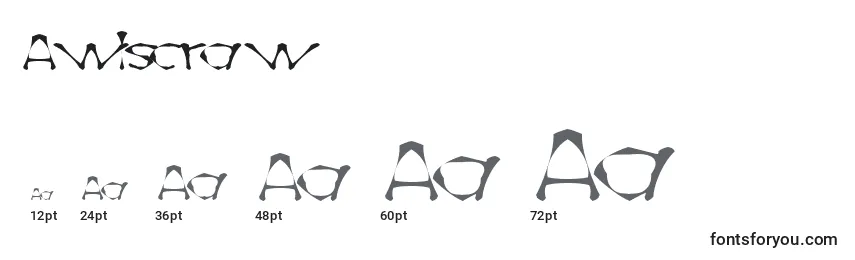 Größen der Schriftart Awlscraw