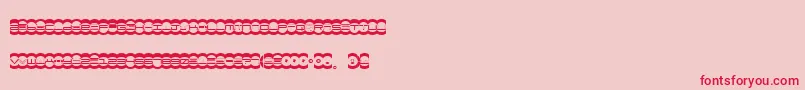 フォントMiste – ピンクの背景に赤い文字