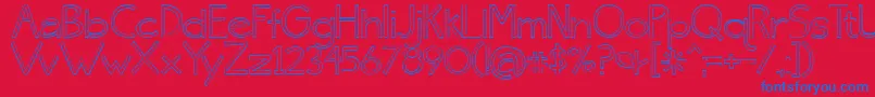 BmdSkinnyJeans Font – Blue Fonts on Red Background