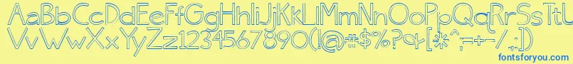 BmdSkinnyJeans Font – Blue Fonts on Yellow Background