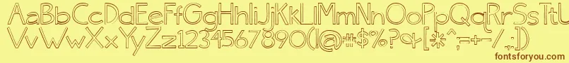 BmdSkinnyJeans Font – Brown Fonts on Yellow Background