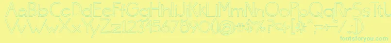 BmdSkinnyJeans-fontti – vihreät fontit keltaisella taustalla