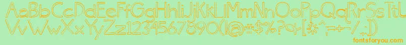 BmdSkinnyJeans Font – Orange Fonts on Green Background