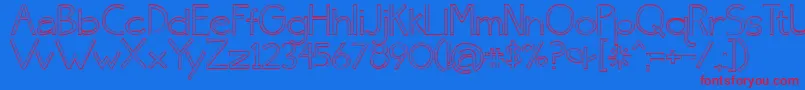 BmdSkinnyJeans Font – Red Fonts on Blue Background