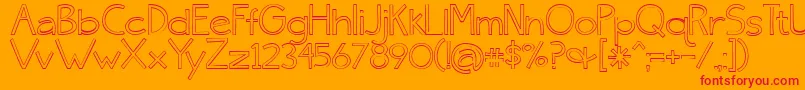 BmdSkinnyJeans Font – Red Fonts on Orange Background