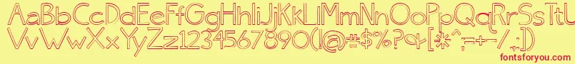 BmdSkinnyJeans Font – Red Fonts on Yellow Background