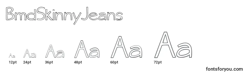 Размеры шрифта BmdSkinnyJeans