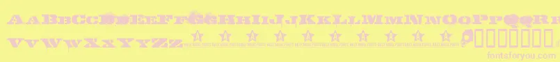 Gasmask Font – Pink Fonts on Yellow Background