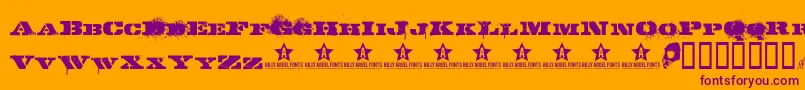 Gasmask Font – Purple Fonts on Orange Background