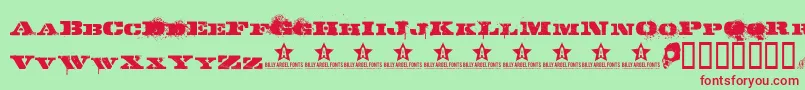 Gasmask Font – Red Fonts on Green Background