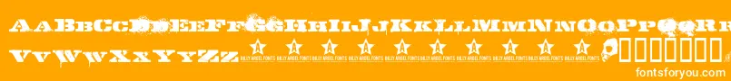 Gasmask Font – White Fonts on Orange Background