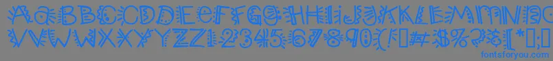 Popticsthree Font – Blue Fonts on Gray Background