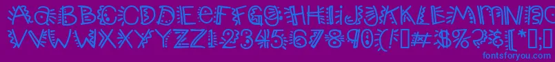 Шрифт Popticsthree – синие шрифты на фиолетовом фоне