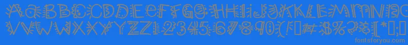 Popticsthree Font – Gray Fonts on Blue Background