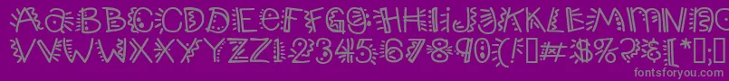Popticsthree-fontti – harmaat kirjasimet violetilla taustalla
