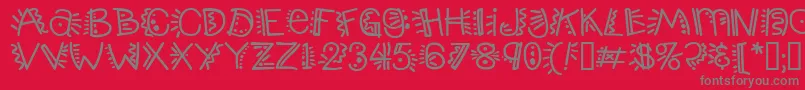 Popticsthree Font – Gray Fonts on Red Background