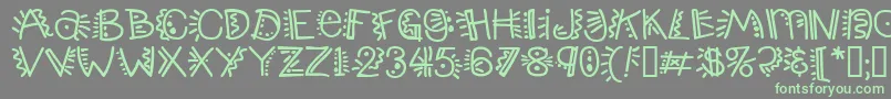 Popticsthree Font – Green Fonts on Gray Background