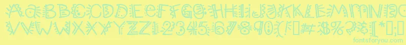 Popticsthree Font – Green Fonts on Yellow Background
