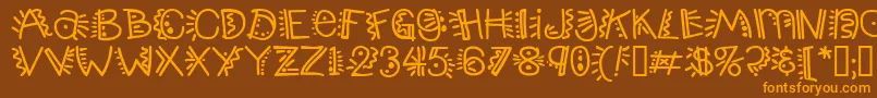 Popticsthree Font – Orange Fonts on Brown Background