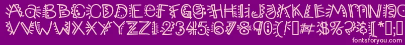 Popticsthree-Schriftart – Rosa Schriften auf violettem Hintergrund