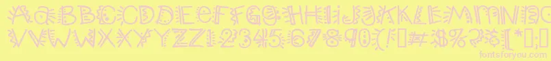Popticsthree Font – Pink Fonts on Yellow Background