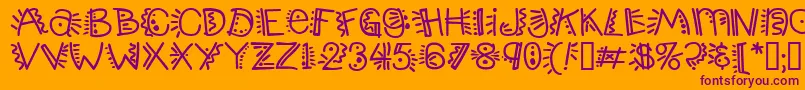 Шрифт Popticsthree – фиолетовые шрифты на оранжевом фоне