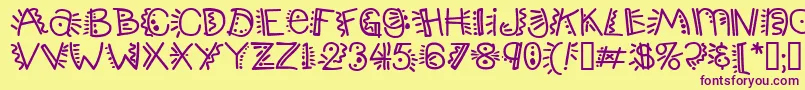 Шрифт Popticsthree – фиолетовые шрифты на жёлтом фоне